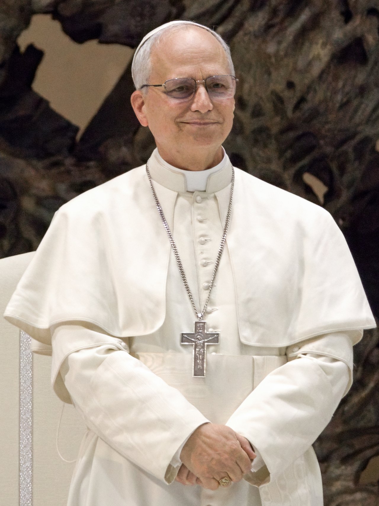 El papa León XIV durante un encuentro con periodistas en el Vaticano, en mayo de 2025